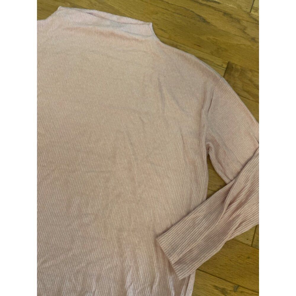 Gap Womens Ribbed Long Sleeve mock neck Light Pink sweater top size large - Picture 3 of 7